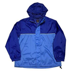 NIKE Vintage 90s Swoosh Windbreaker Designer Streetwear Retro Blue Jacket Large